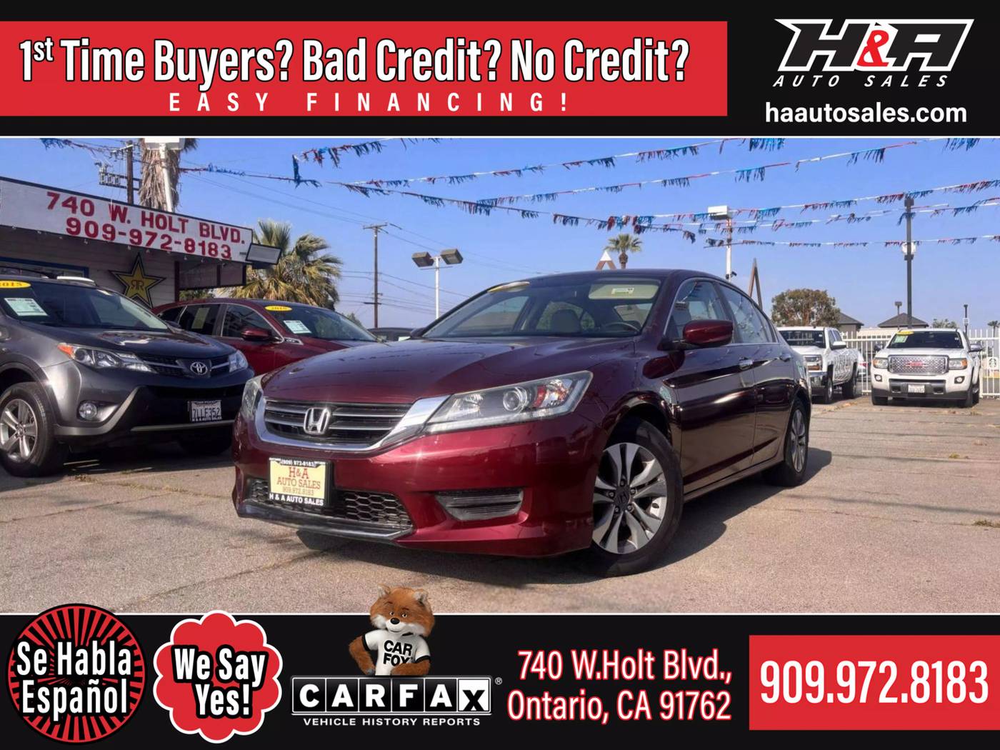 2015 Honda Accord LX — Sedan — 112,251 mi — Ontario, CA