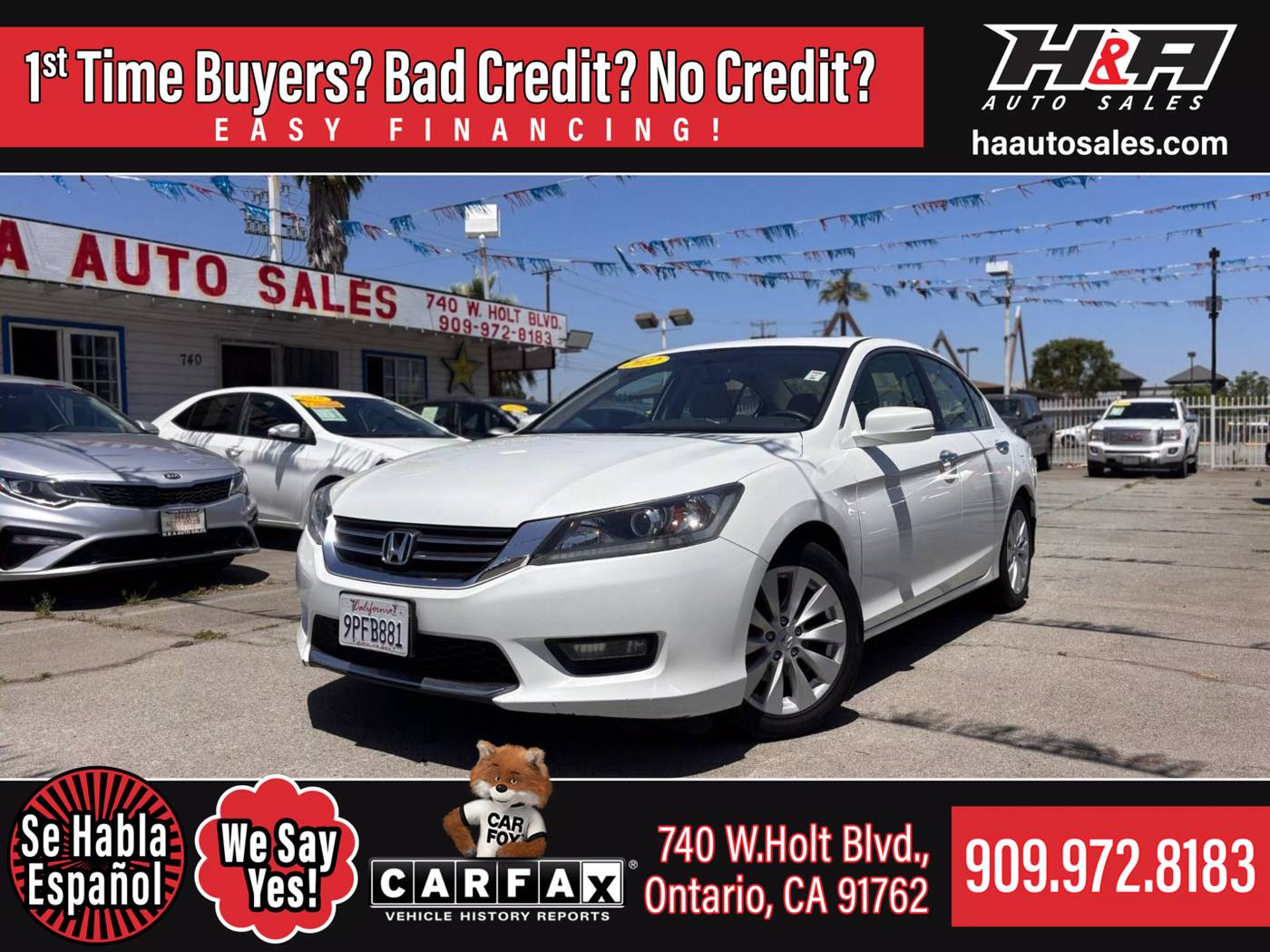 2015 Honda Accord EX — Sedan — 137,297 mi — Ontario, CA