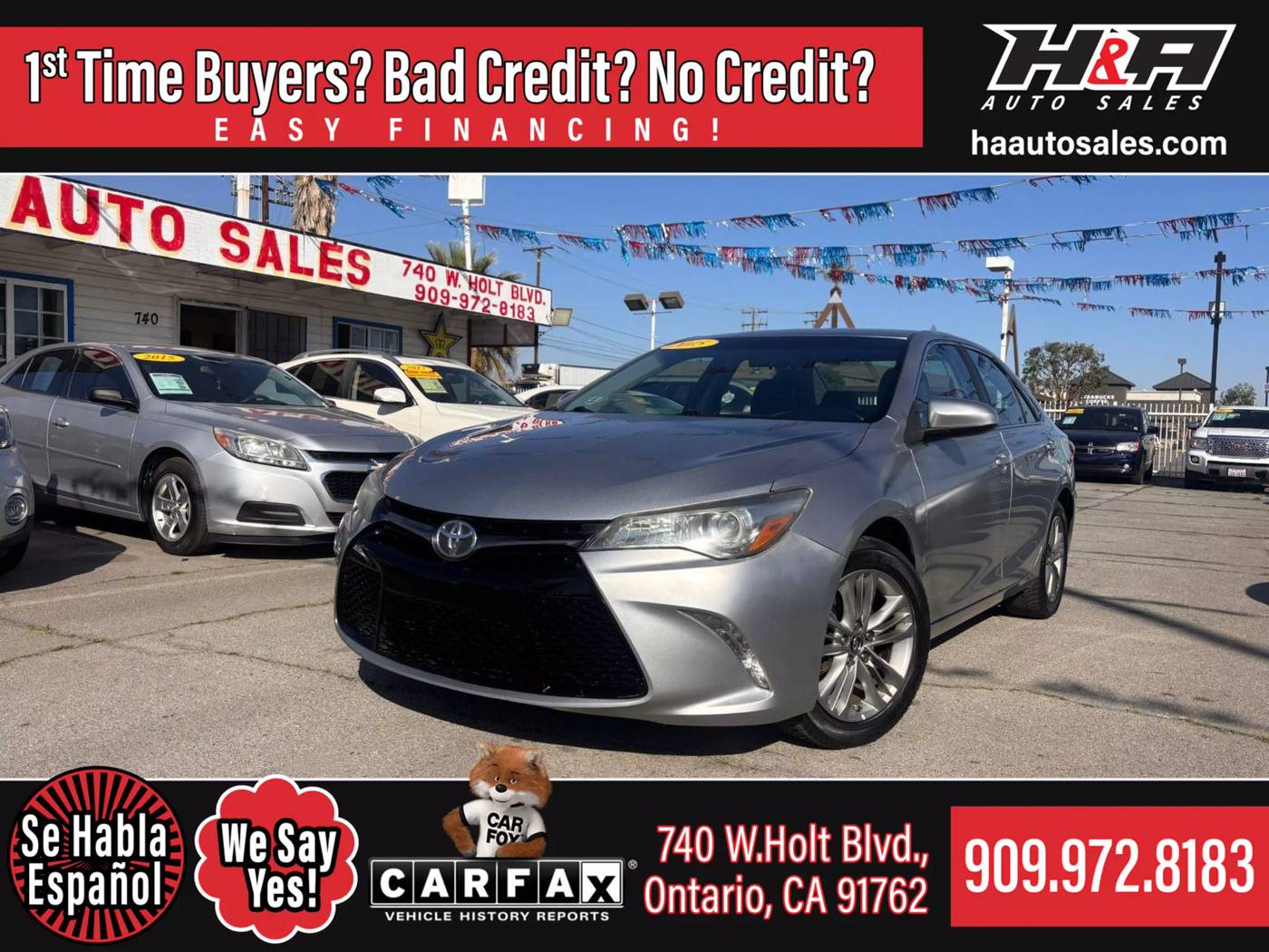 2015 Toyota Camry SE — Sedan — 95,123 mi — Ontario, CA