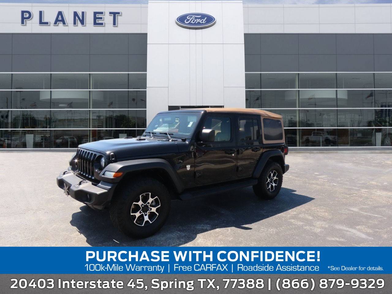 2020 Jeep Wrangler Black and Tan — SUV — 70,126 mi — Spring, TX