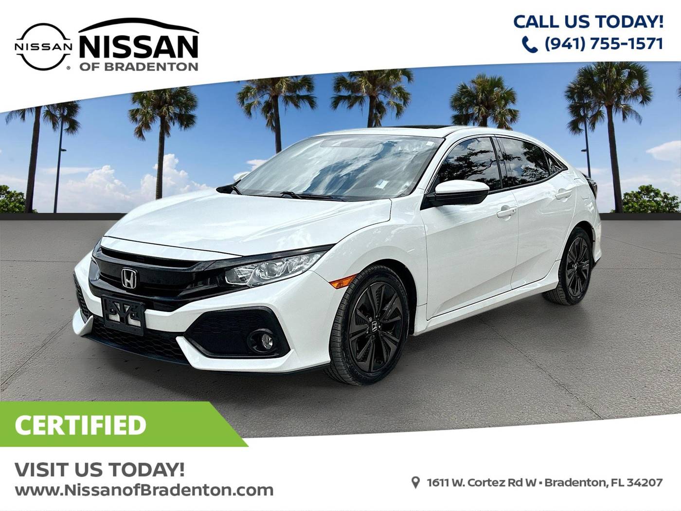 2019 Honda Civic EX — Hatchback — 49,370 mi — Bradenton, FL