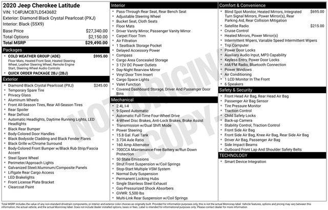 2020 Jeep Cherokee Latitude — SUV — 84,468 mi — Flemington, NJ