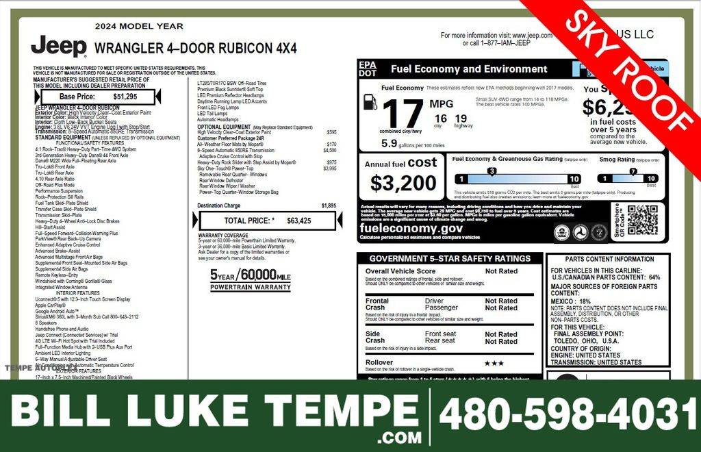 2024 Jeep Wrangler Rubicon — SUV — 34,084 mi — Tempe, AZ
