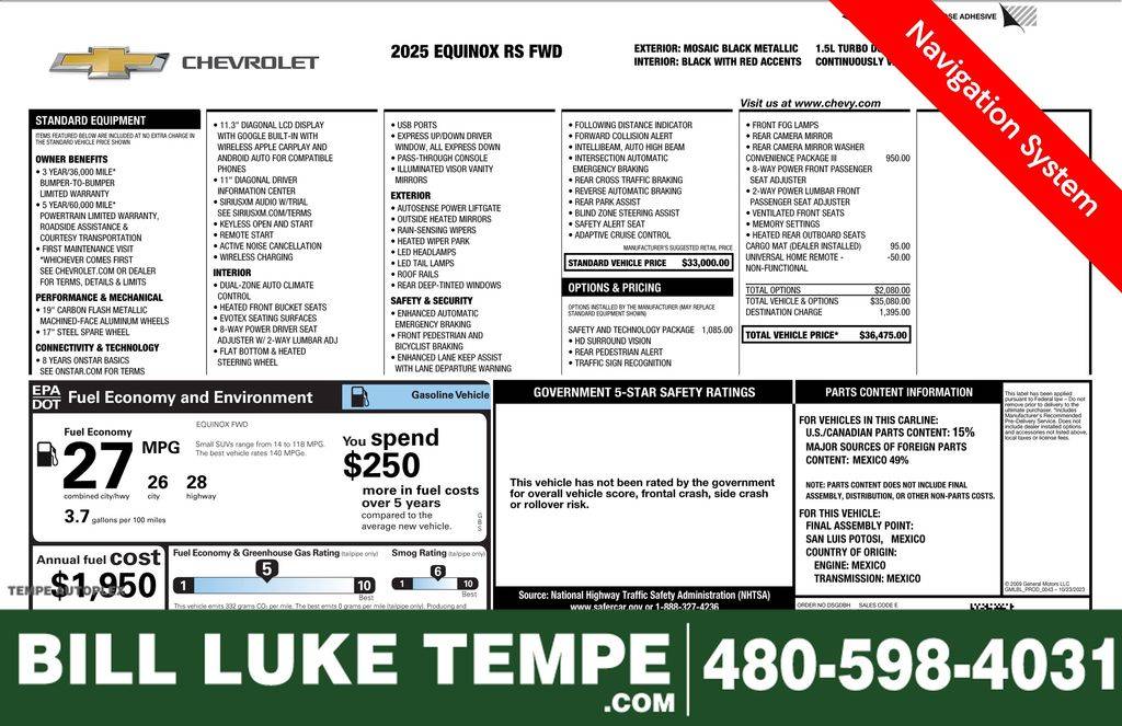 2025 Chevrolet Equinox RS — SUV — 592 mi — Tempe, AZ