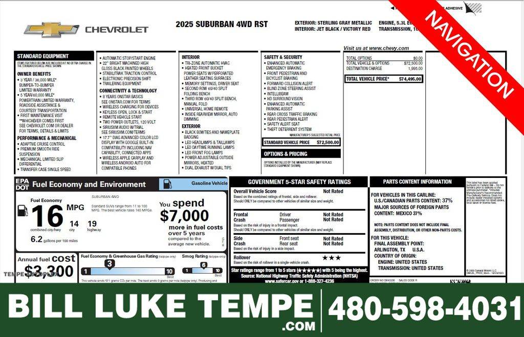 2025 Chevrolet Suburban RST — SUV — 7,232 mi — Tempe, AZ