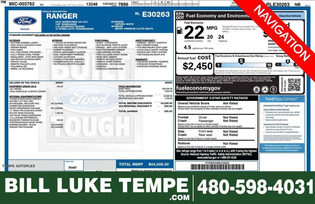 2024 Ford Ranger XLT — Pickup Truck — 15,960 mi — Tempe, AZ