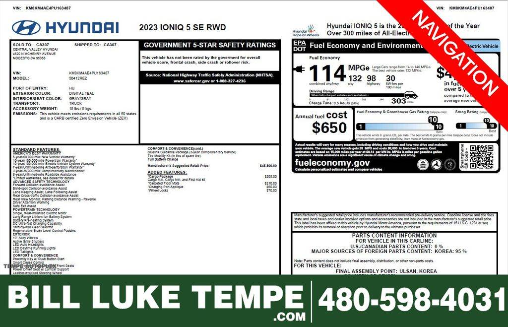 2023 Hyundai IONIQ 5 SE — SUV — 34,082 mi — Tempe, AZ