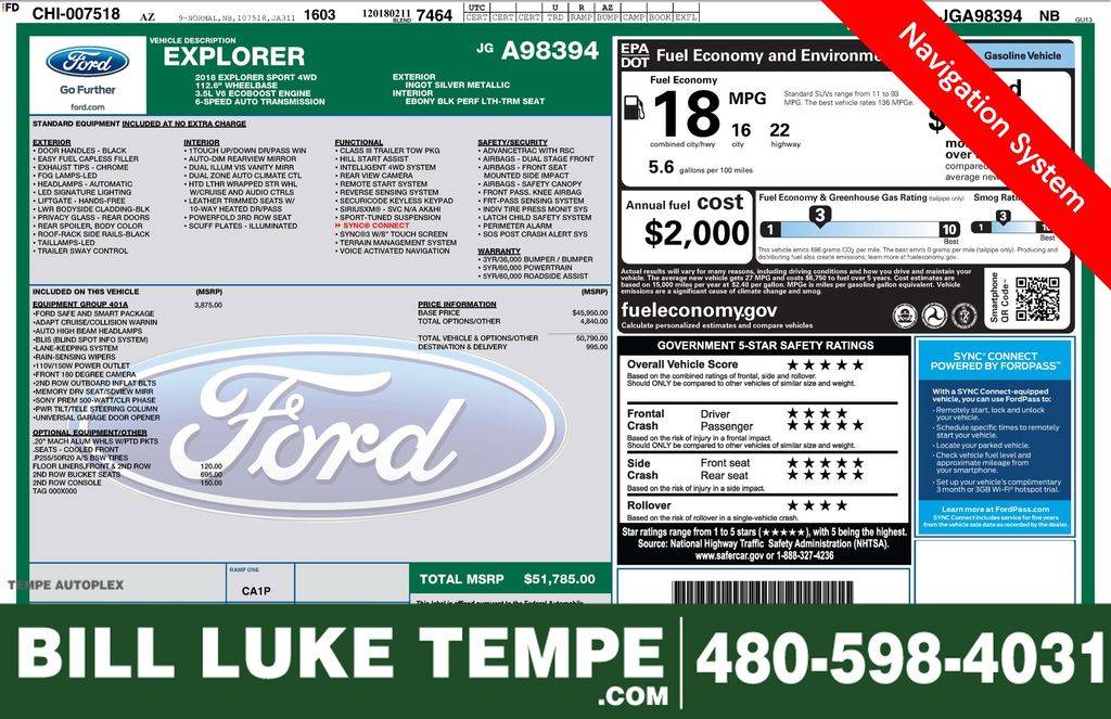 2018 Ford Explorer Sport — SUV — 84,994 mi — Tempe, AZ