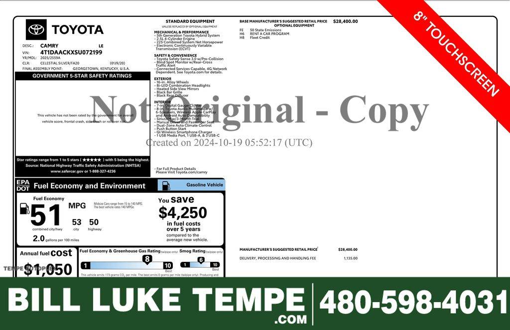 2025 Toyota Camry Hybrid LE — Sedan — 32,024 mi — Tempe, AZ