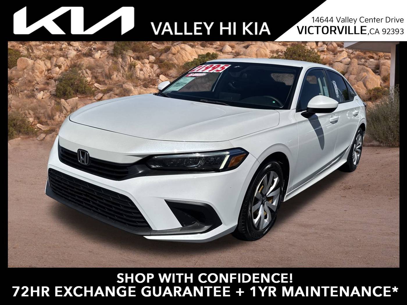 2022 Honda Civic LX — Sedan — 70,987 mi — Victorville, CA