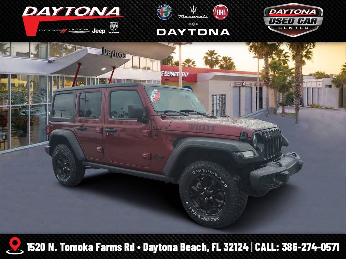 2021 Jeep Wrangler Willys — SUV — 36,233 mi — Daytona Beach, FL