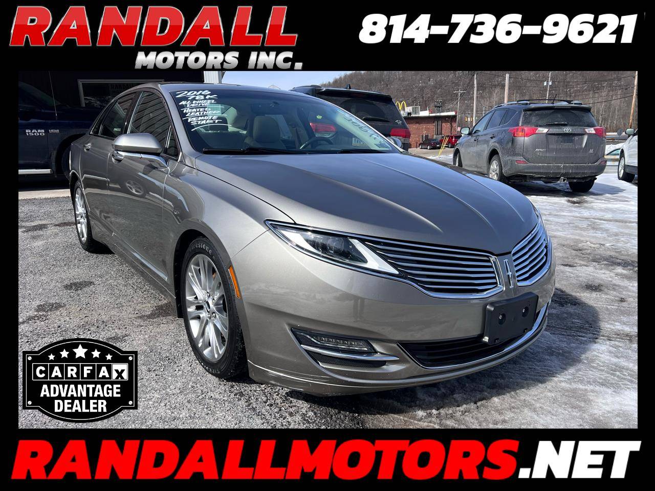 2016 Lincoln MKZ AWD — Sedan — 78,758 mi — Portage, PA
