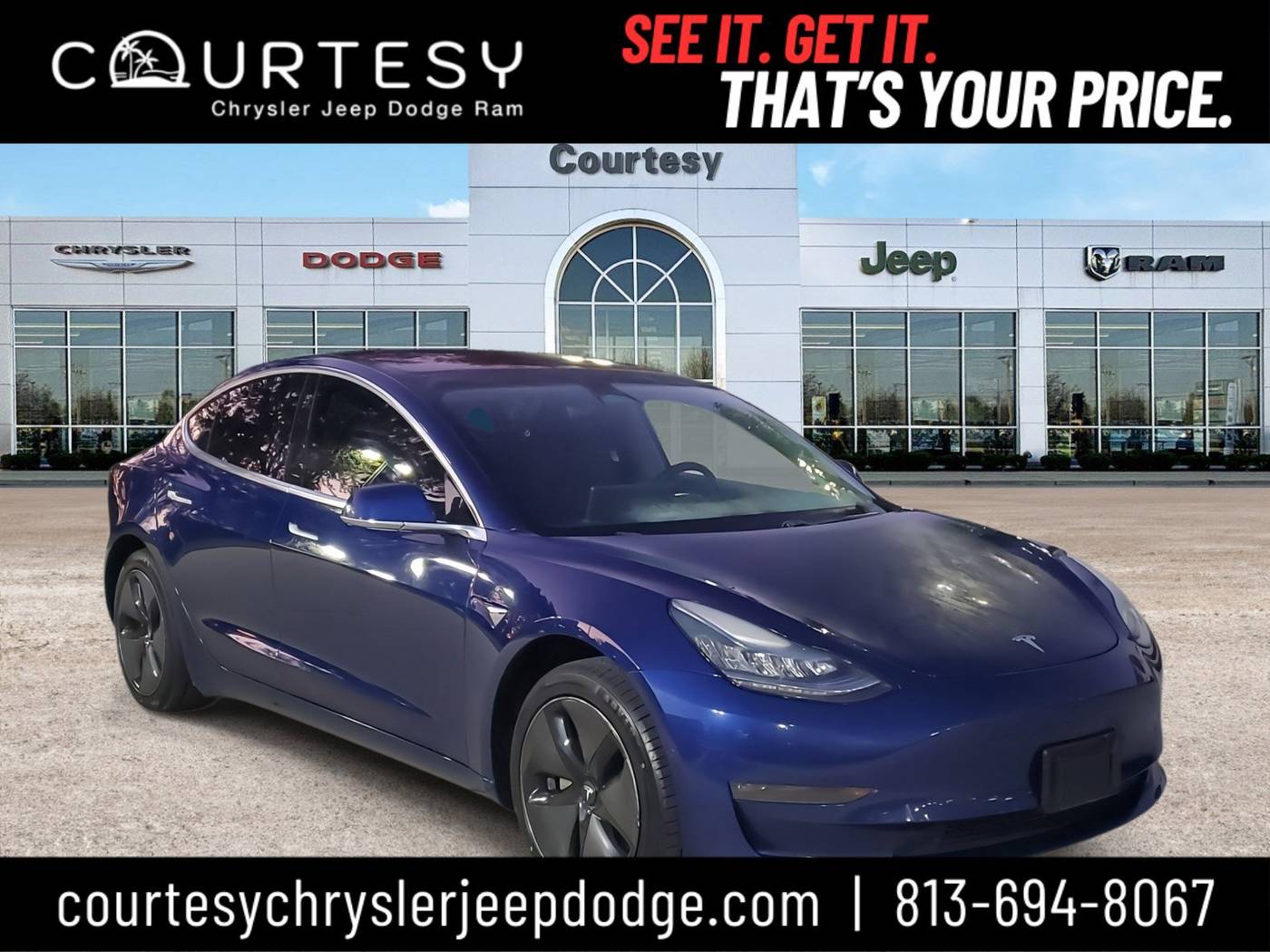 2018 Tesla Model 3 Mid Range — Sedan — 65,740 mi — Tampa, FL