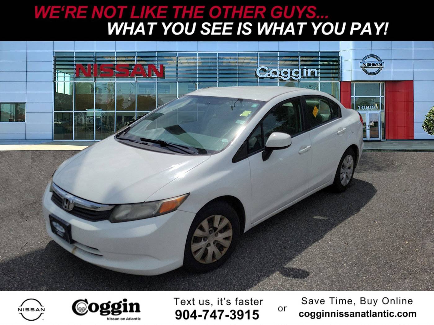 2012 Honda Civic LX — Sedan — 135,376 mi — Jacksonville, FL