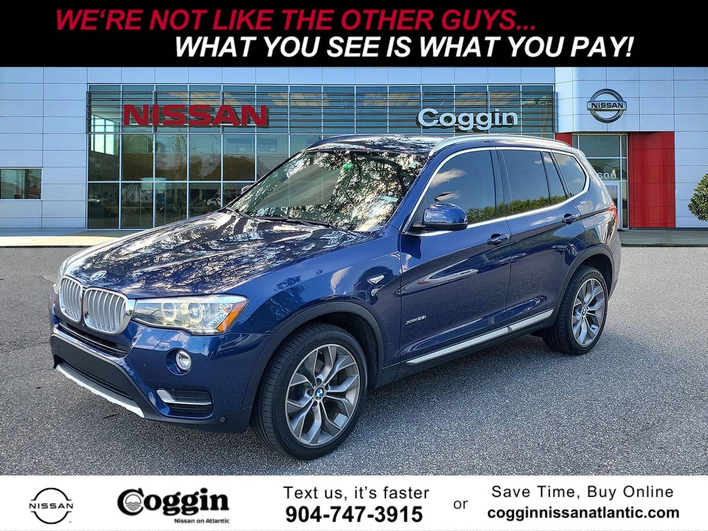 2016 BMW X3 28i — SUV — 121,882 mi — Jacksonville, FL
