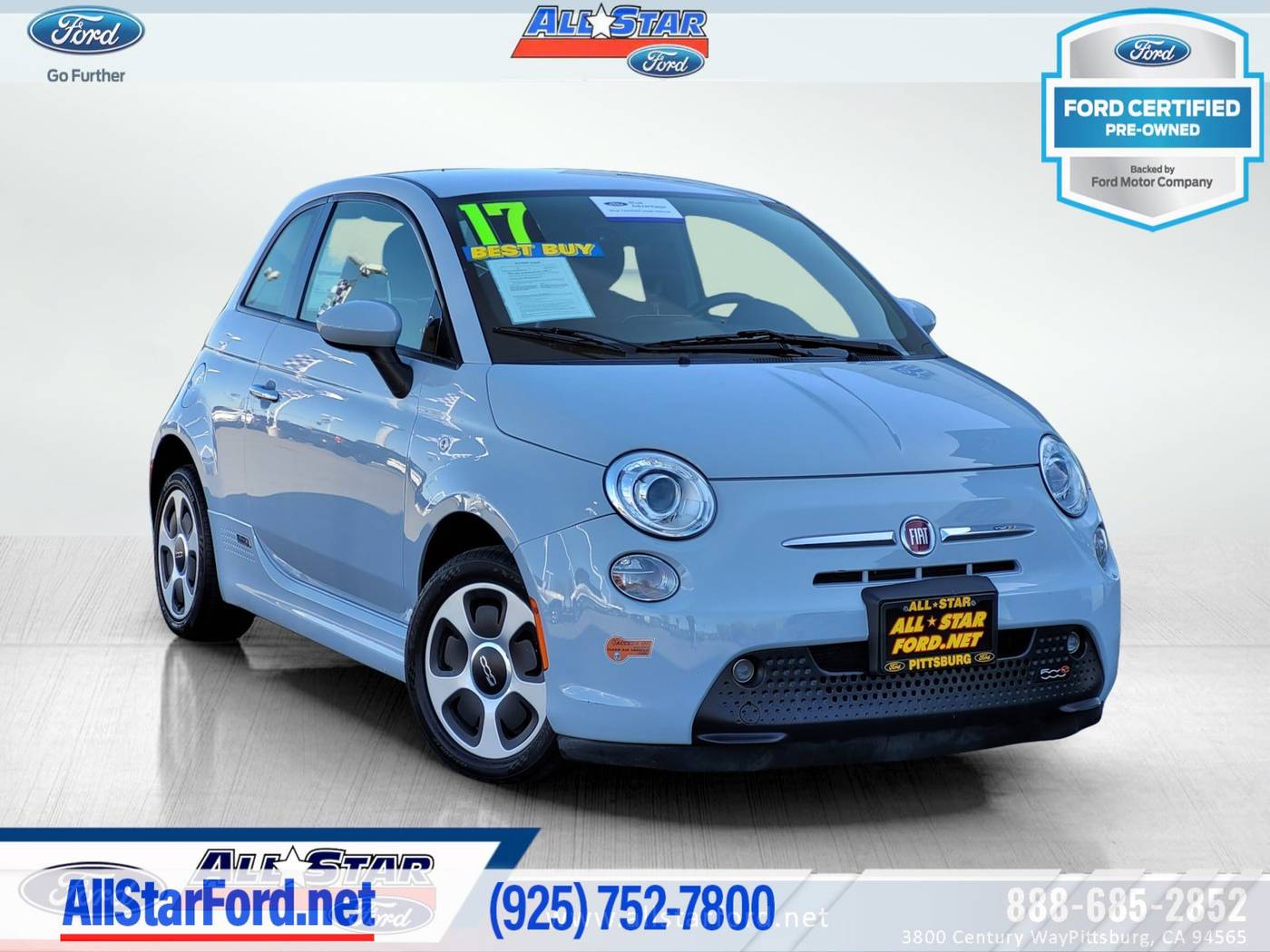 2017 FIAT 500e Base — Hatchback — 75,499 mi — Pittsburg, CA