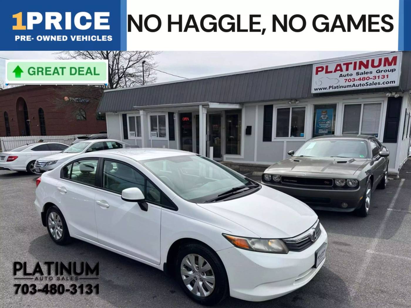 2012 Honda Civic LX — Sedan — 102,301 mi — Arlington, VA