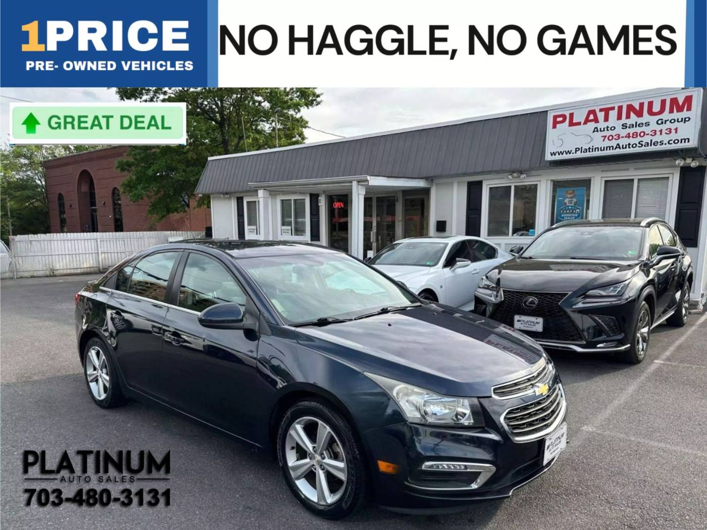 2015 Chevrolet Cruze 2LT — Sedan — 100,277 mi — Arlington, VA
