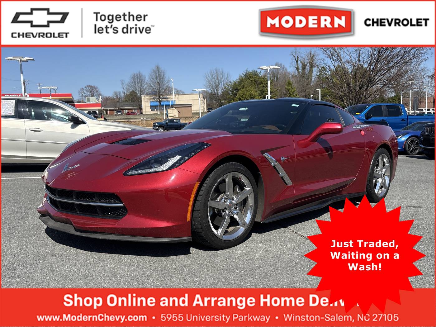 2015 Chevrolet Corvette 3LT — Coupe — 72,251 mi — Winston Salem, NC