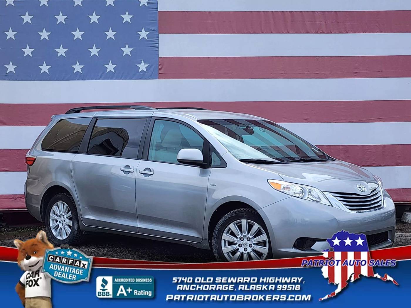 2017 Toyota Sienna LE — Minivan — 93,340 mi — Anchorage, AK