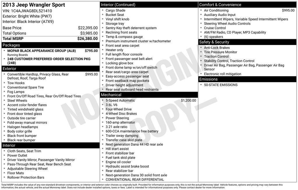 2013 Jeep Wrangler Sport — SUV — 89,042 mi — Cheyenne, WY