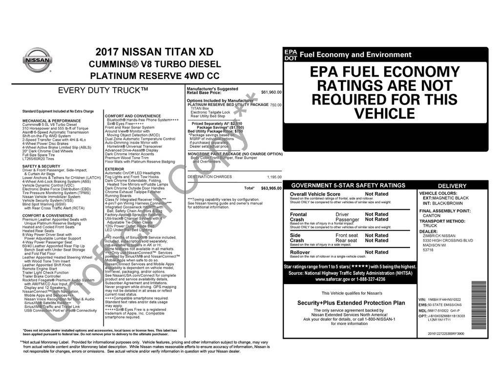 2017 Nissan Titan XD Platinum Reserve — Pickup Truck — 161,256 mi — Cheyenne, WY