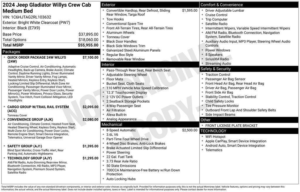 2024 Jeep Gladiator Willys — Pickup Truck — 15,058 mi — Cheyenne, WY