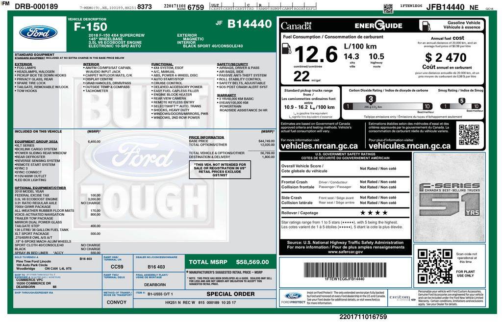 2018 Ford F-150 XL — Pickup Truck — 110,120 mi — Cheyenne, WY