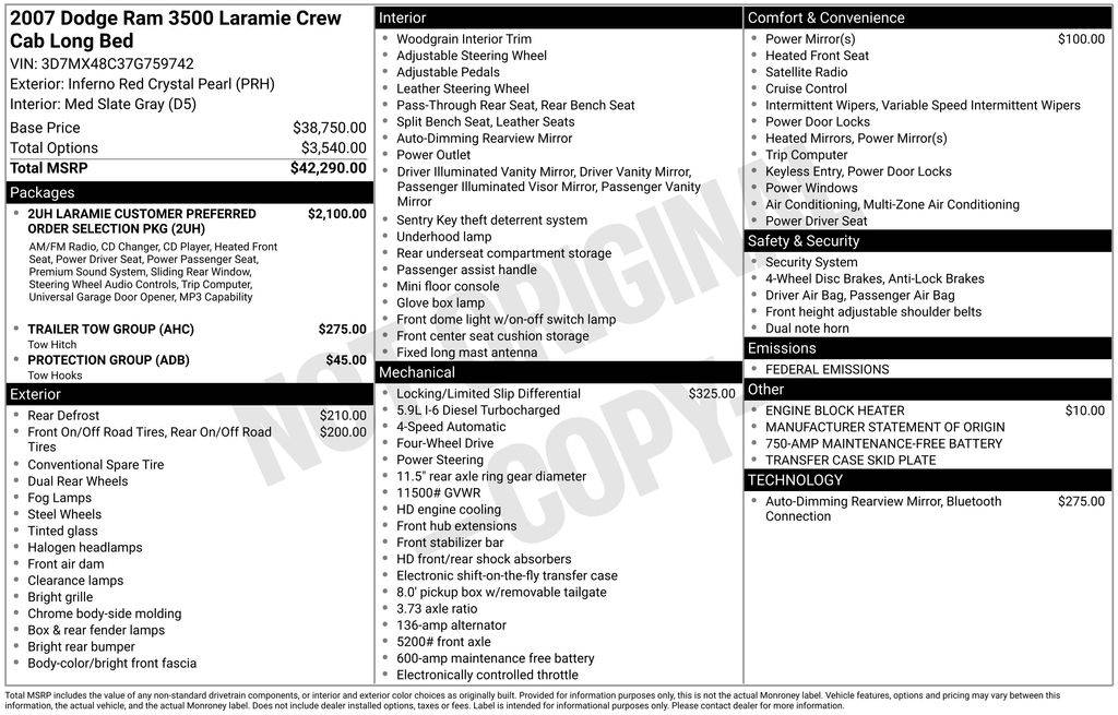 2007 Dodge Ram 3500 Laramie — Pickup Truck — 186,692 mi — Cheyenne, WY