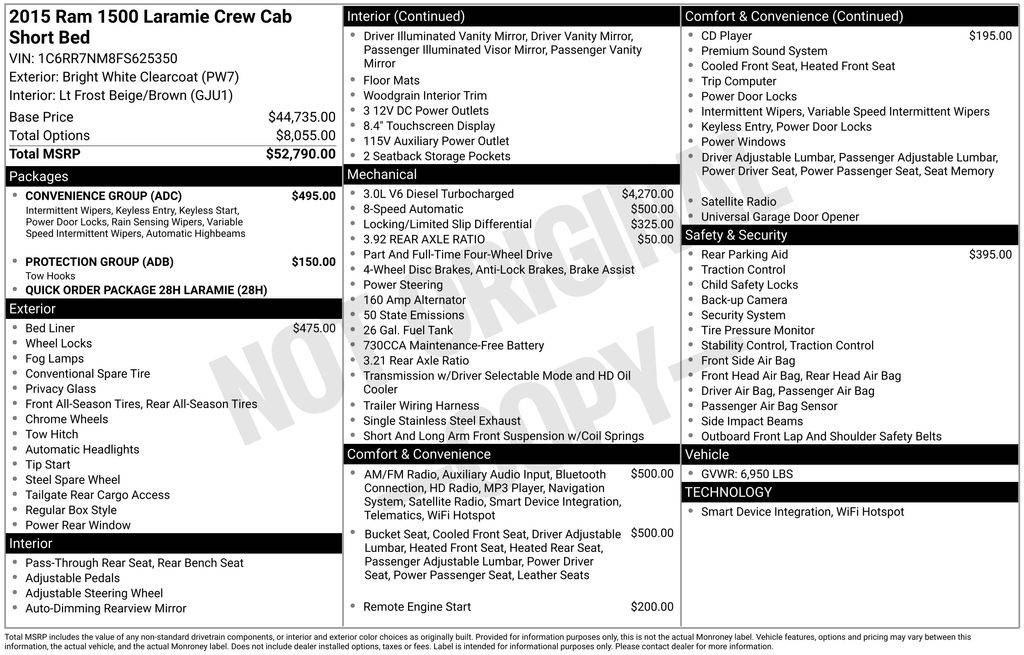 2015 Ram 1500 Laramie — Pickup Truck — 116,606 mi — Cheyenne, WY