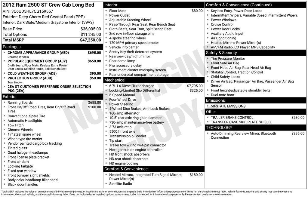 2012 Ram 2500 ST — Pickup Truck — 170,856 mi — Cheyenne, WY