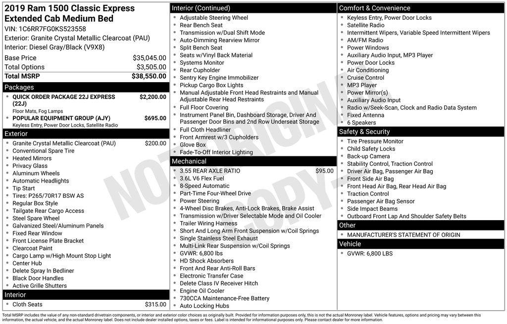 2019 Ram 1500 Classic Express — Pickup Truck — 58,695 mi — Cheyenne, WY