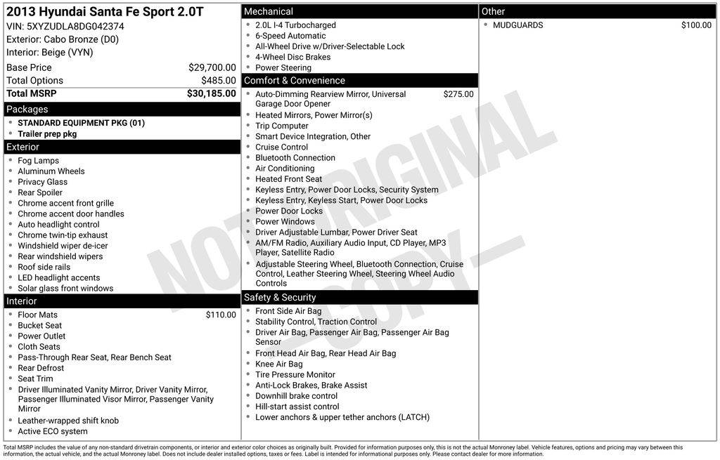 2013 Hyundai Santa Fe Sport 2.0T — SUV — 135,080 mi — Cheyenne, WY