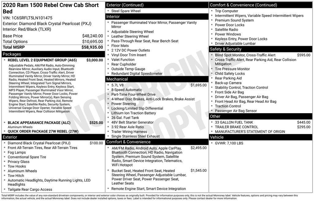 2020 Ram 1500 Rebel — Pickup Truck — 14,623 mi — Cheyenne, WY