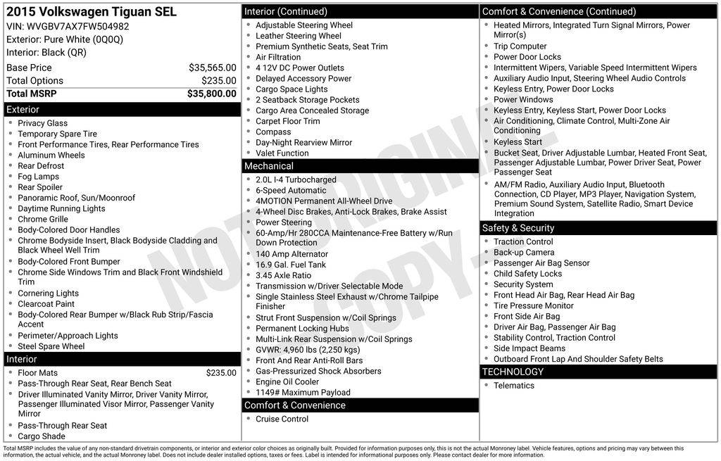 2015 Volkswagen Tiguan SEL — SUV — 118,422 mi — Cheyenne, WY