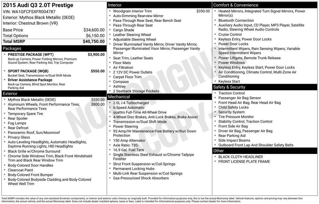 2015 Audi Q3 Prestige — SUV — 66,026 mi — Cheyenne, WY