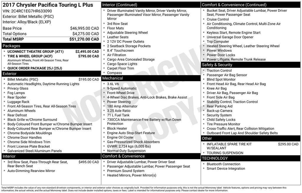 2017 Chrysler Pacifica Touring L Plus — Minivan — 123,146 mi — Cheyenne, WY