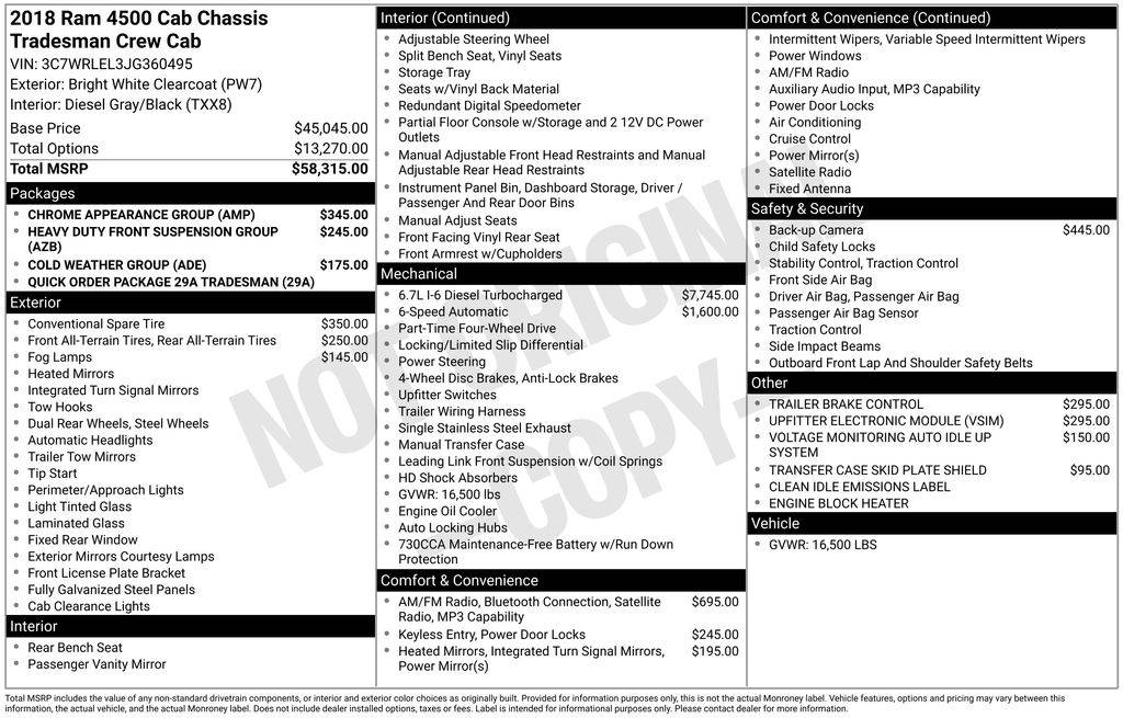 2018 Ram 4500 Tradesman — Chassis Cab Truck — 143,534 mi — Cheyenne, WY