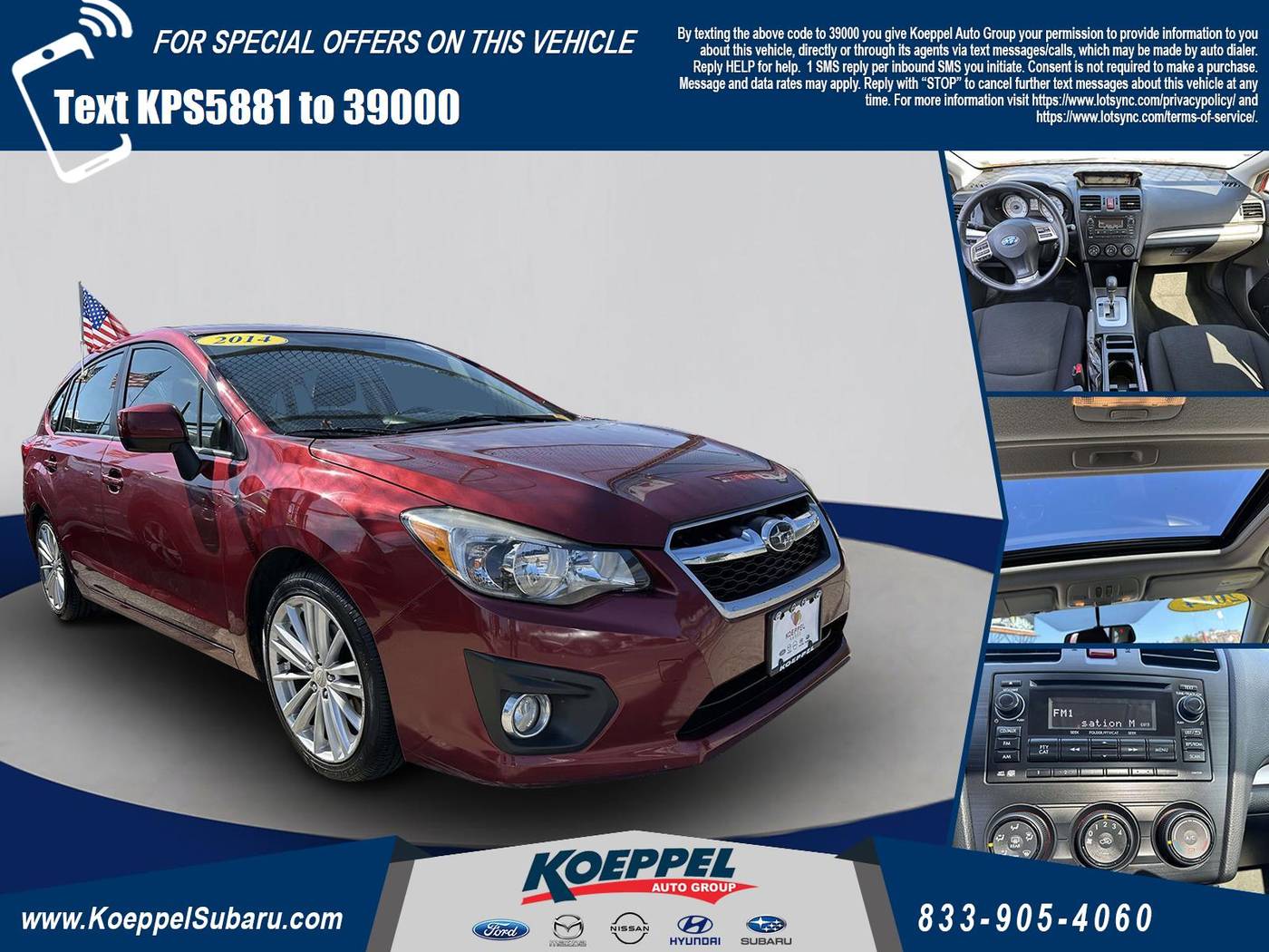 2014 Subaru Impreza 2.0i Premium — Wagon — 44,767 mi — Long Island City, NY