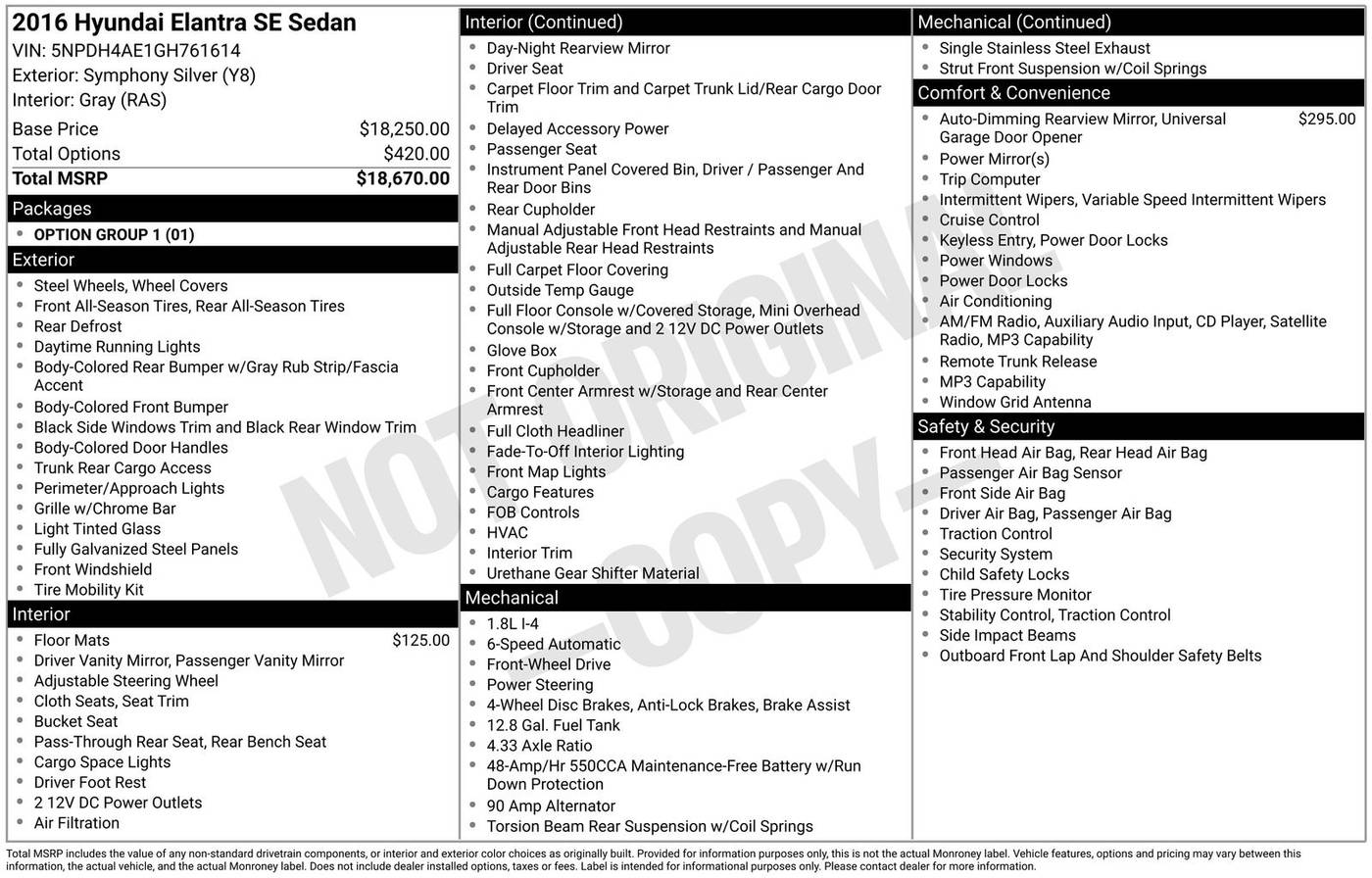 2016 Hyundai Elantra SE — Sedan — 122,415 mi — Eatontown, NJ