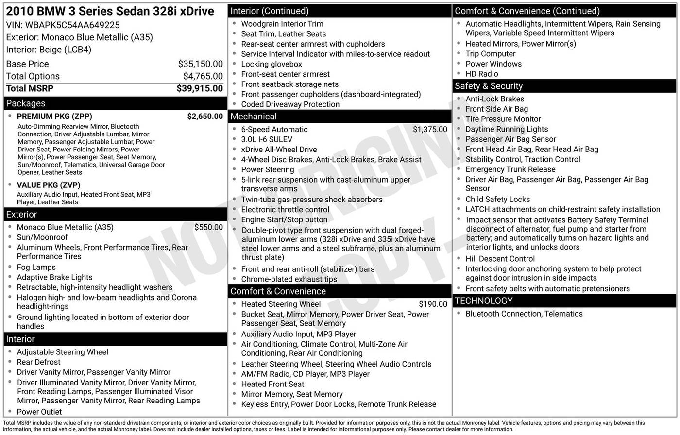 2010 BMW 3 Series 328i — Sedan — 84,633 mi — Eatontown, NJ