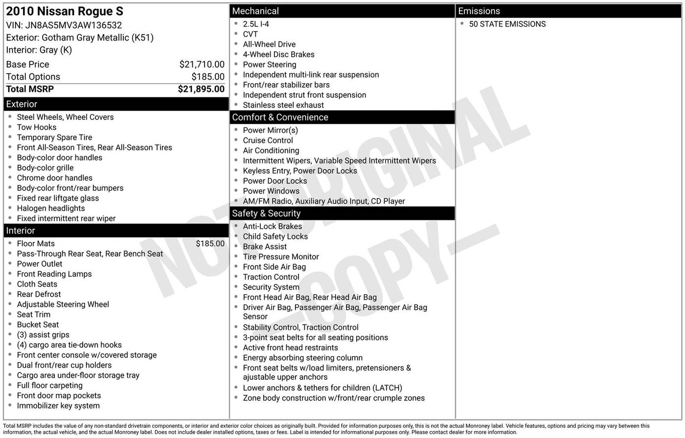 2010 Nissan Rogue S — SUV — 214,013 mi — Eatontown, NJ