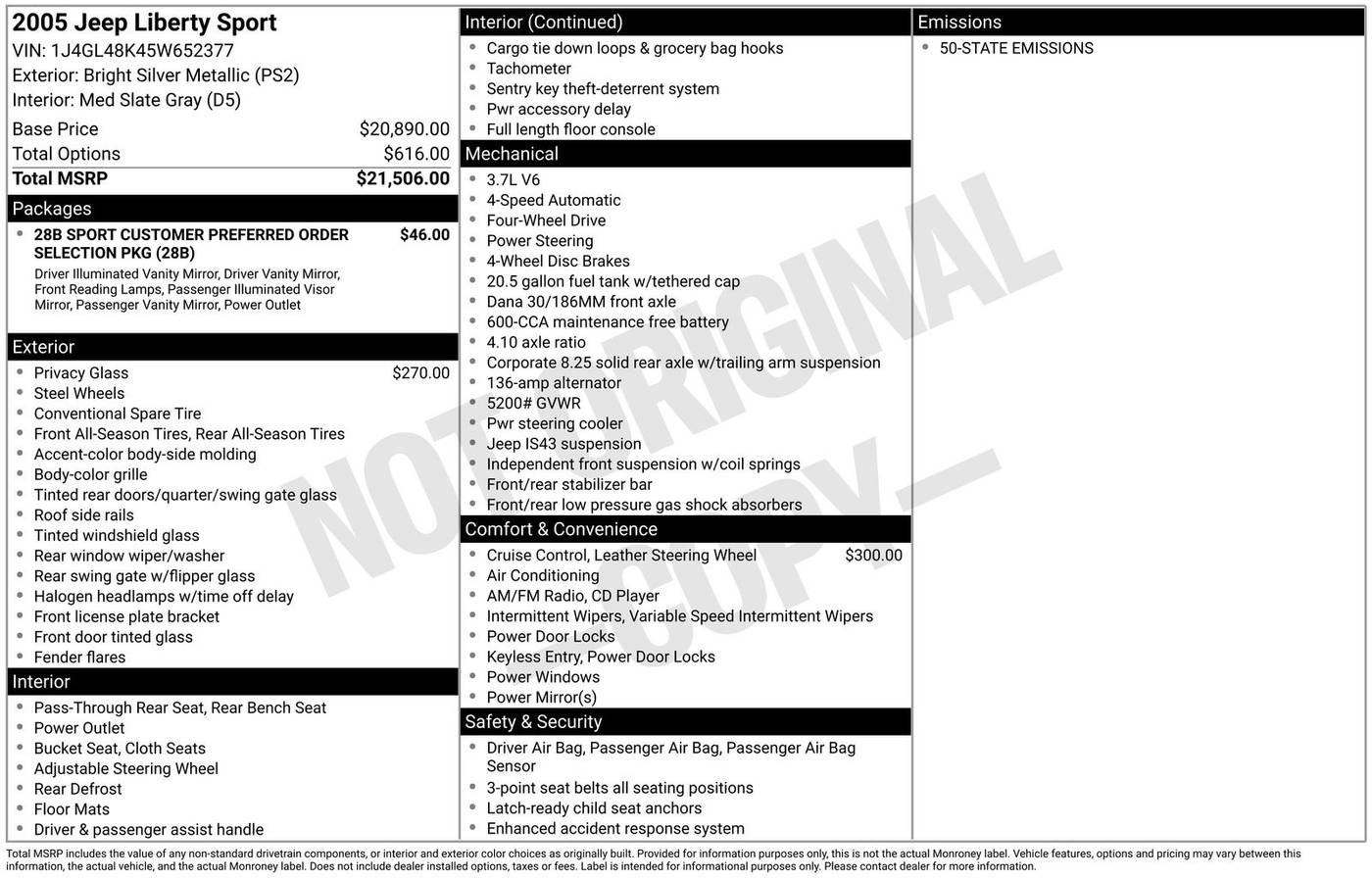 2005 Jeep Liberty Sport — SUV — 175,000 mi — Eatontown, NJ