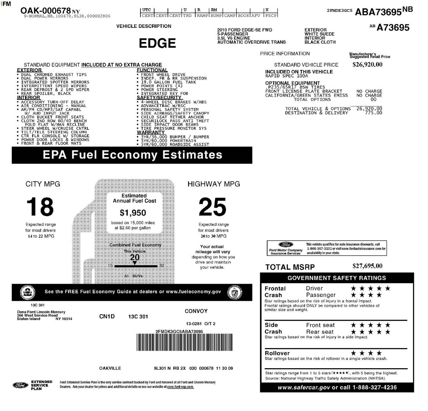2010 Ford Edge SE — SUV — 111,698 mi — Eatontown, NJ