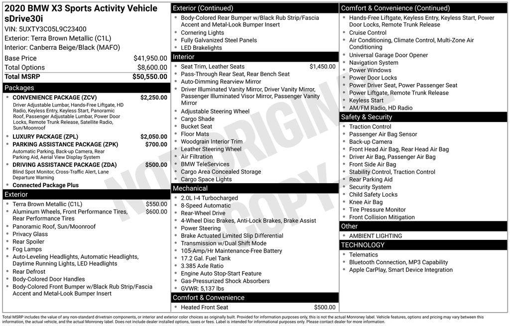2020 BMW X3 30i — SUV — 62,843 mi — Marietta, GA