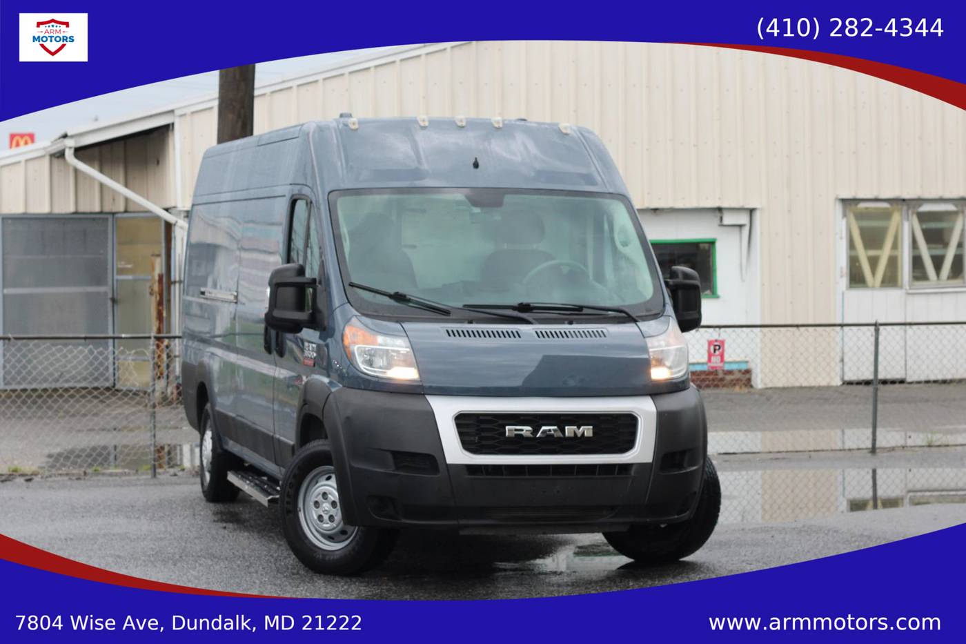 2019 Ram ProMaster Cargo Van 3500 — Cargo Van — 76,351 mi — Dundalk, MD