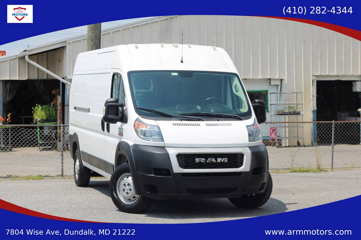 2021 Ram ProMaster Cargo Van 2500 — Cargo Van — 49,922 mi — Dundalk, MD