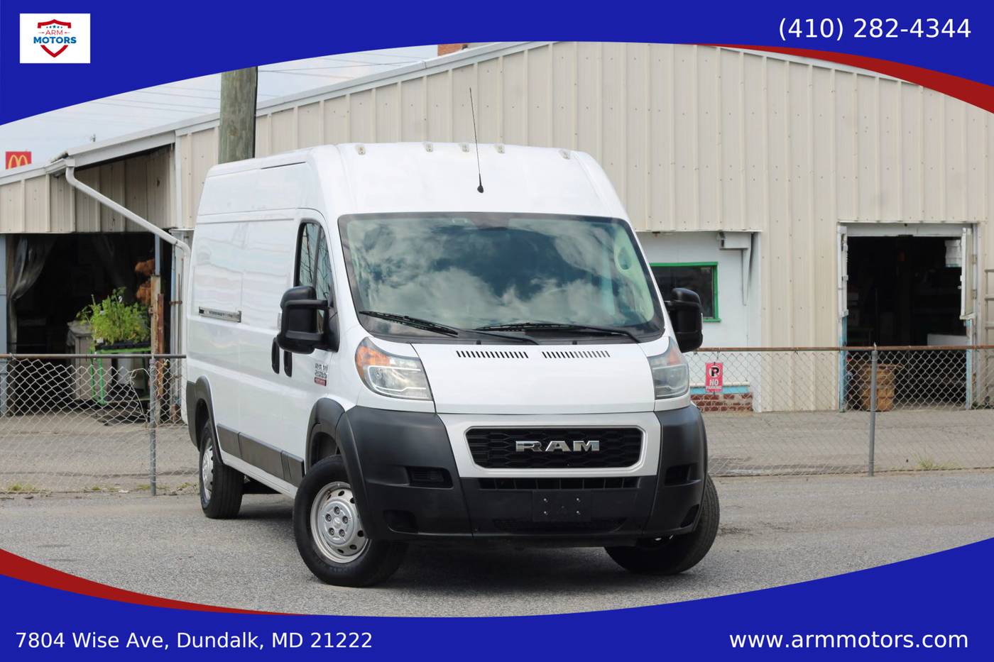 2021 Ram ProMaster Cargo Van 2500 — Cargo Van — 55,440 mi — Dundalk, MD