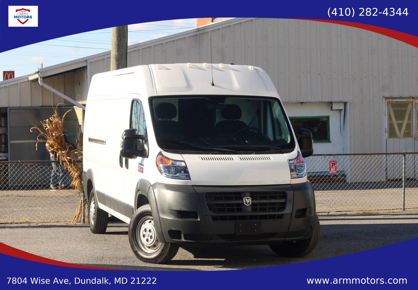 2016 Ram ProMaster Cargo Van 2500 — Cargo Van — 115,492 mi — Dundalk, MD