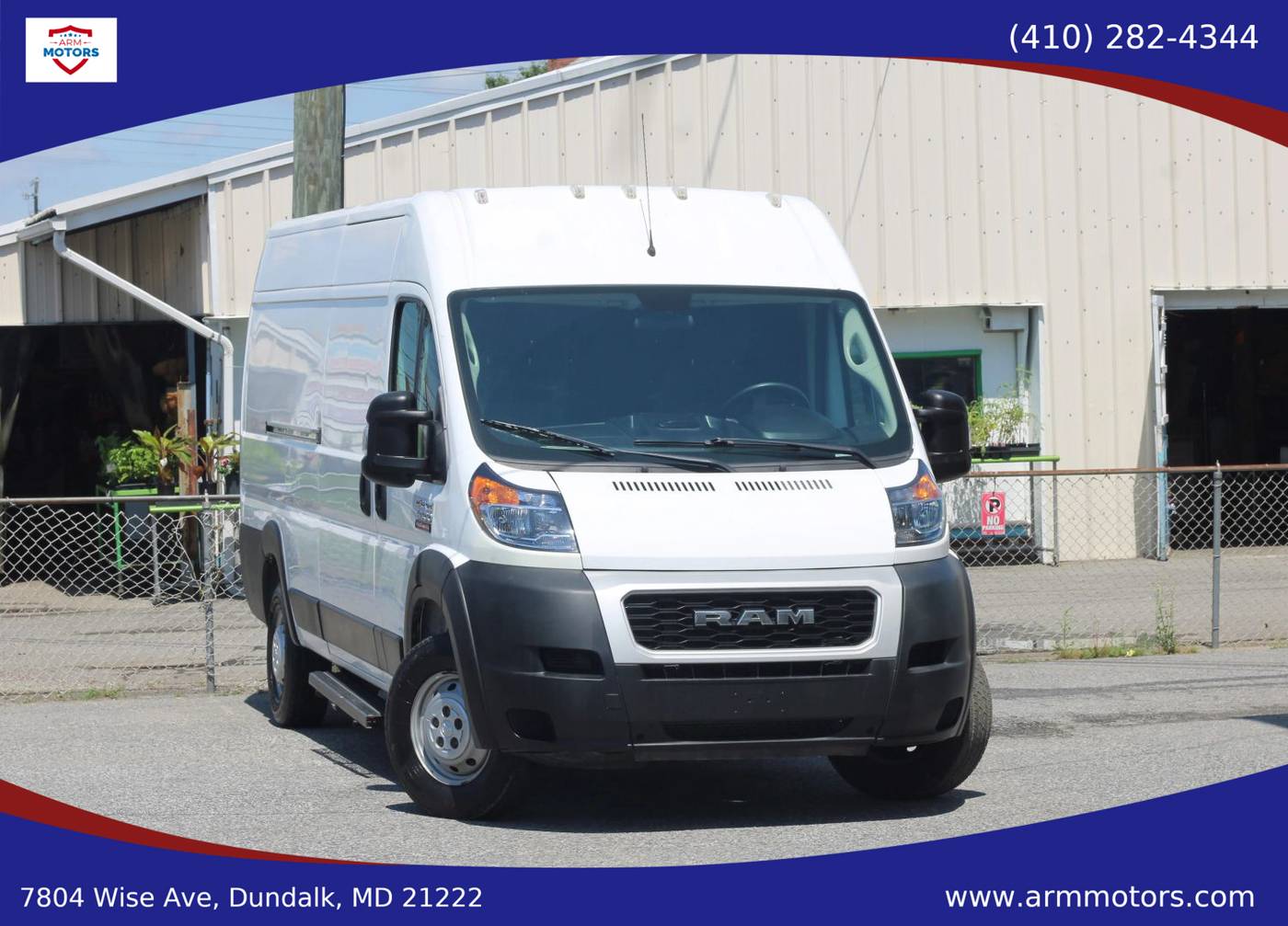 2021 Ram ProMaster Cargo Van 3500 — Cargo Van — 94,295 mi — Dundalk, MD